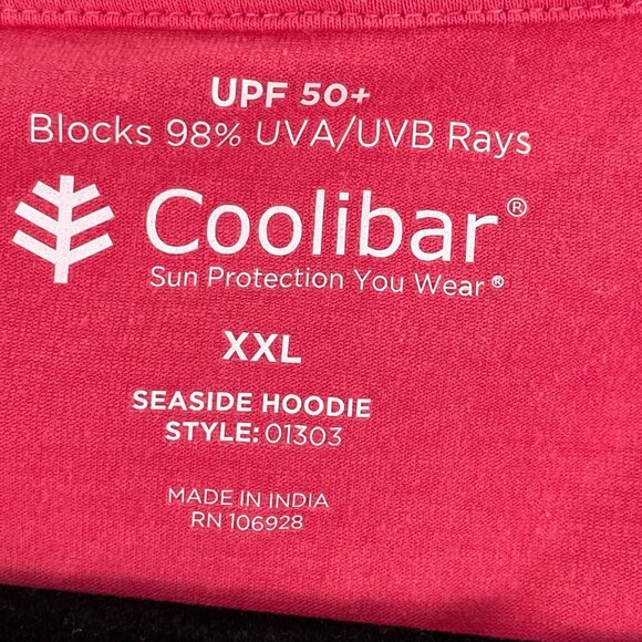 Coolibar Womens Plus XXL UPF 50+ Seaside Zip Hoodie Sun Protection Pink Jacket - Picture 3 of 8